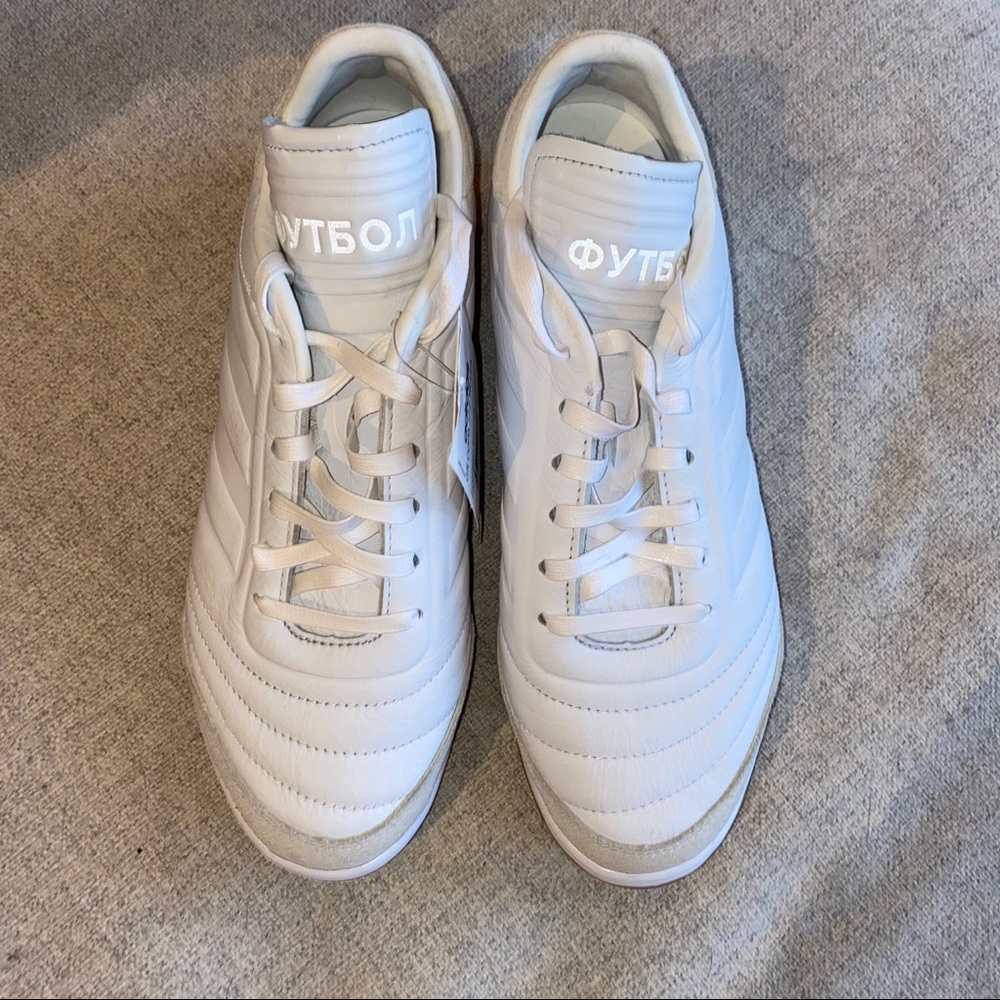 Adidas white leather shoes